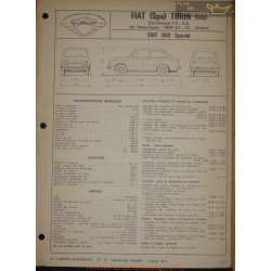 Fiat 850 Special Fiche Technique