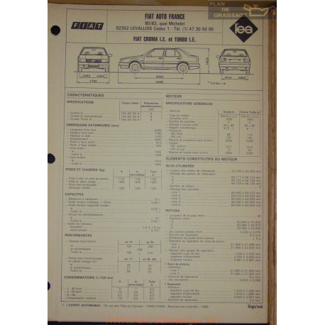 Fiat Croma Ie Turbo Fiche Technique