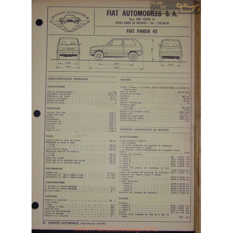 Fiat Panda 45 Fiche Technique