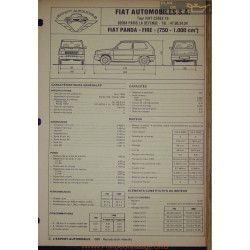 Fiat Panda Fire 750 1000 Fiche Technique