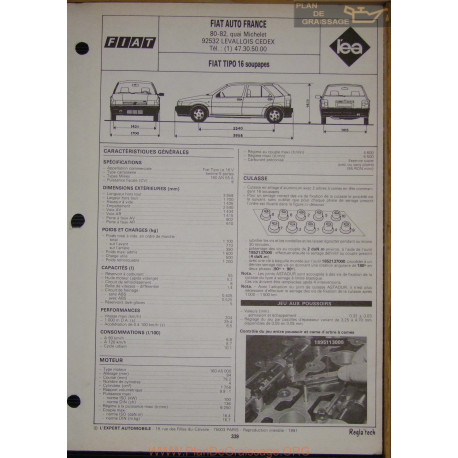 Fiat Tipo 16 Soupapes Fiche Technique
