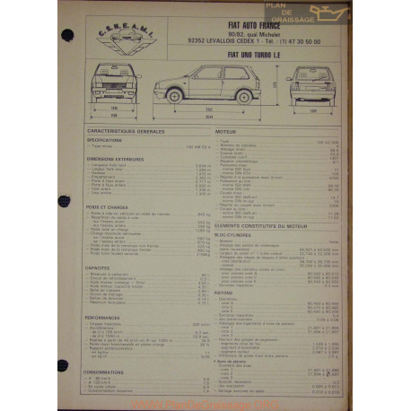 Fiat Uno Turbo Ie Fiche Technique