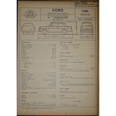 Ford Anglia Fiche Technique