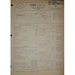 Ford Capri 1300 L Fiche Technique