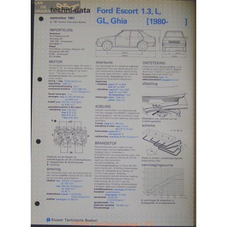 Ford Escort 1300 L Gl Ghia Techni 1981
