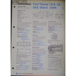 Ford Taunus 1600 S Ls Gls Ghia Techni 1981