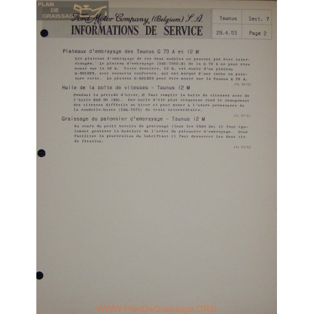 Ford Taunus Service Info 1953 04 29 Sect 7