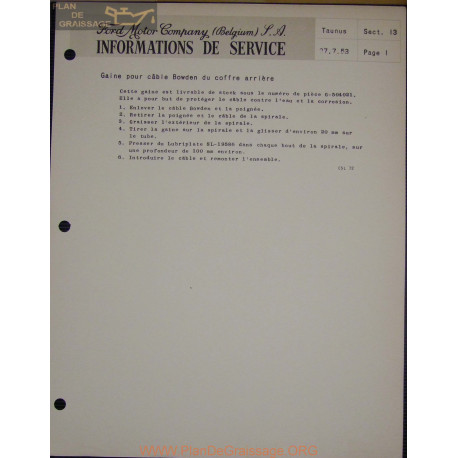 Ford Taunus Service Info 1953 07 27 Sect 13