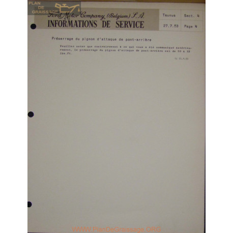 Ford Taunus Service Info 1953 07 27 Sect 4