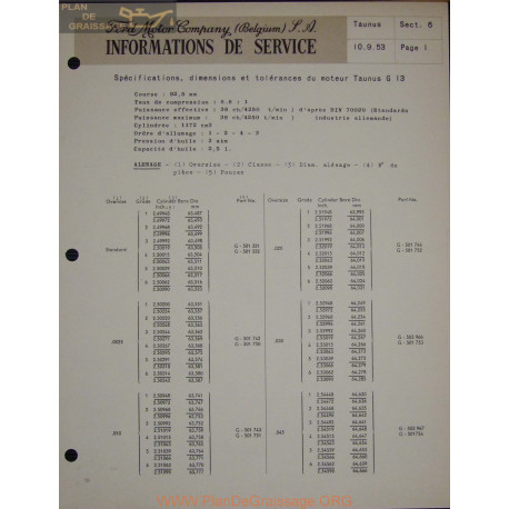 Ford Taunus Service Info 1953 09 10 Sect 6