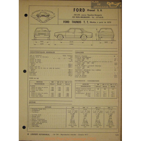 Ford Taunus Tt Partir 1976 Fiche Technique