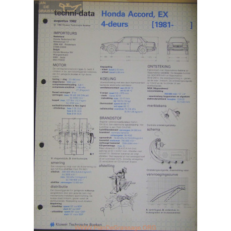 Honda Accord Ex 4 Deurs Techni 1982