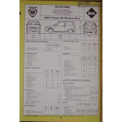 Lancia Y 10 1050 Turbo 1301 Fiche Technique