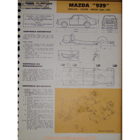 Mazda 929 Berline Coupe Break La2 Carrosserie