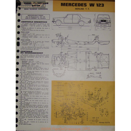 Mercedes W 123 Berline Tt Carrosserie