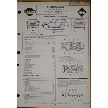 Nissan Terrano 2389 Injection Fiche Technique