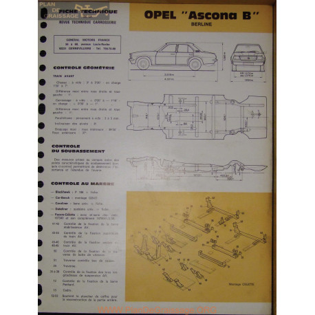 Opel Asconna B Berline Carrosserie