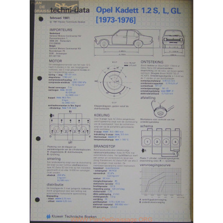Opel Kadett 1200 S L Gl Techni 1981
