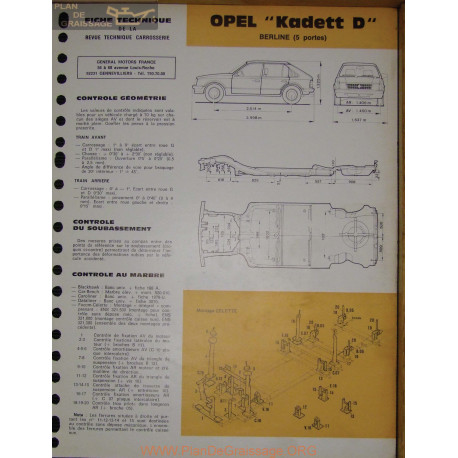 Opel Kadett D Berline Carrosserie