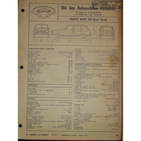 Peugeot 204 Break Diesel 1973