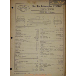 Peugeot 204 Tt Essence Fiche Technique 1973