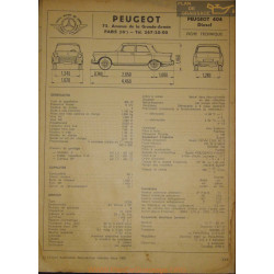 Peugeot 404 Diesel Fiche Technique
