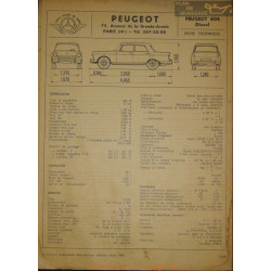 Peugeot 404 Diesel Fiche Technique