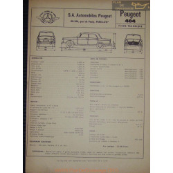 Peugeot 404 Fiche Technique Bis