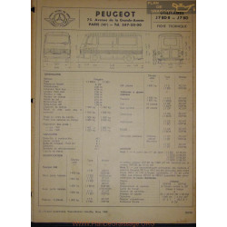 Peugeot J7 Bd 8 Fiche Technique 1968