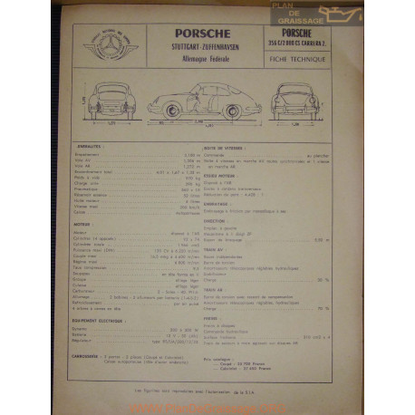 Porsche 356 C2 2000 Cs Carrera 2 Fiche Technique