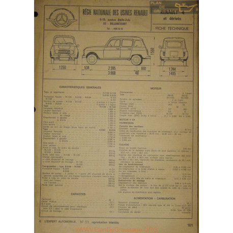 Renault 4 Et Derivé Fiche Technique