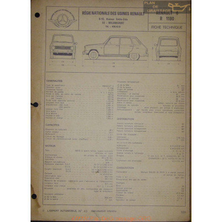 Renault 6 R1180 Fiche Technique Bis