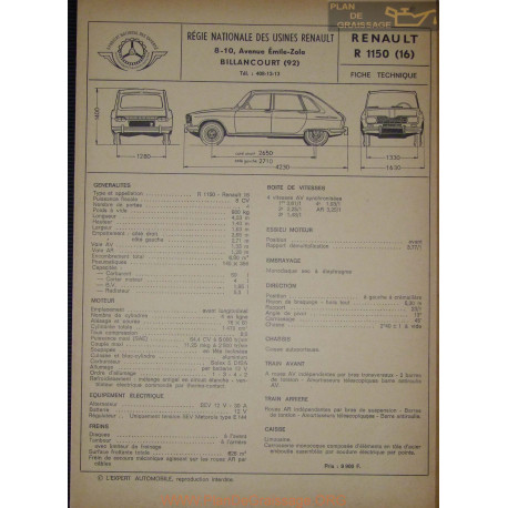 Renault R1150 16 Fiche Technique Bis