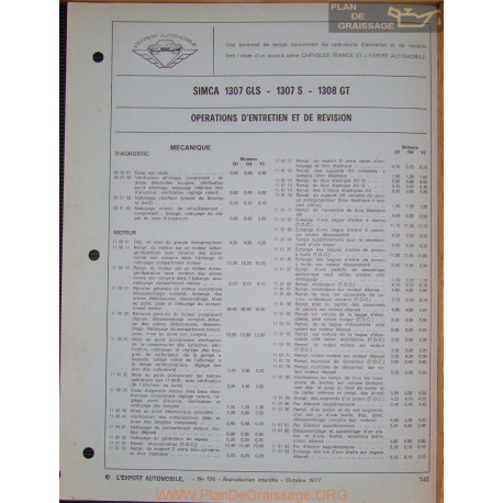 Simca 1307 Gls S Gt Temps 1977