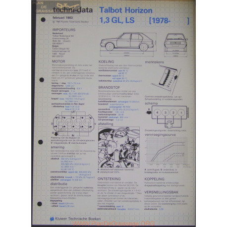 Talbot Horizon 1300 Gl Ls Techni 1983