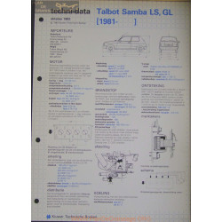 Talbot Samba Ls Gl Techni 1982