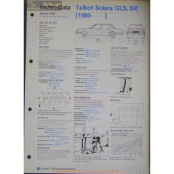 Talbot Solara Gls Sx Techni 1983