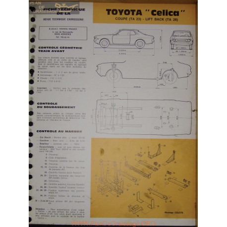 Toyota Celica Coupe Ta23 Lift Back Ta28 Carrosserie