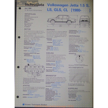 Volkswagen Jetta 1500 S Ls Gls Cl Techni 1982