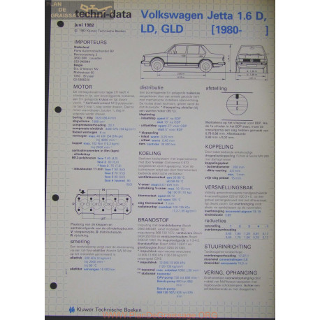 Volkswagen Jette 1600 D Ld Gld Techni 1982