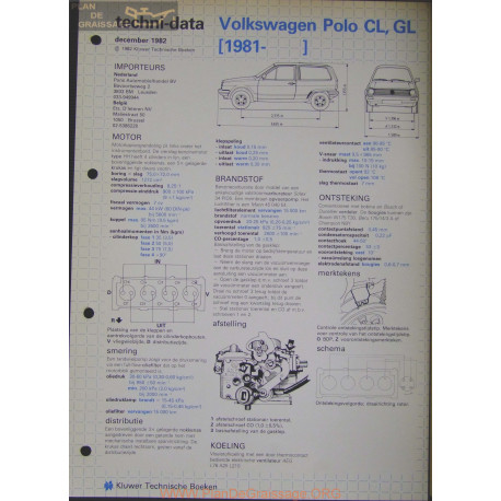 Volkswagen Polo Cl Gl Techni 1982