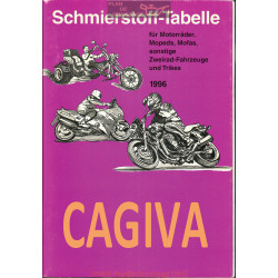 Cagiva Schmierstoff Tabelle Table De Lubrifiant Moto 1996