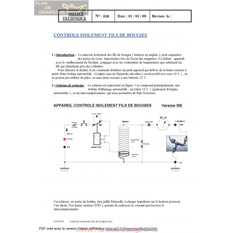 General Tester Isolement Fil Bougies Ht