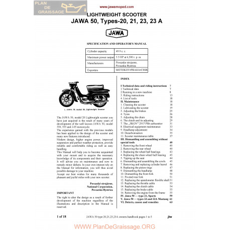 Jawa 50cc 20 21 23 23a Eng Mt