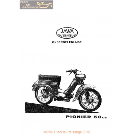 Jawa 555 Pioner 1958 Allemand Spare Parts List