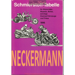 Neckermann Schmierstoff Tabelle Table De Lubrifiant Moto 1996