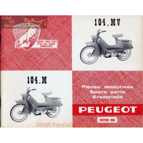 Peugeot S 104 M Mv Pieces Detachees 1966