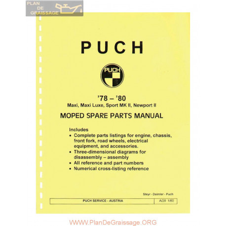 Puch Maxi Spare Part 1978 1980 Engl
