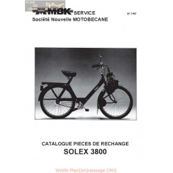 Solex 3800 Mbk Manuel Catalogue 1985