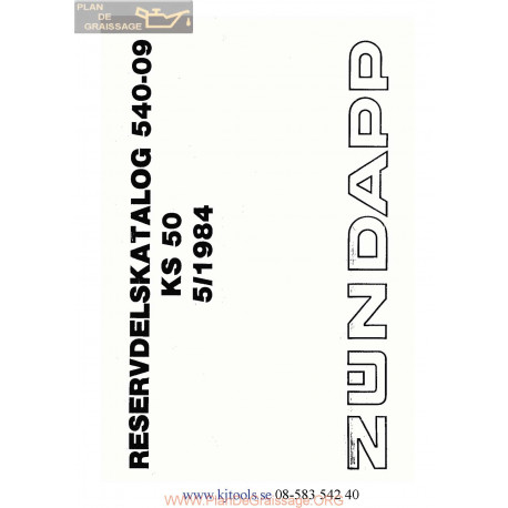 Zundapp Ks50 540 Service Catalogue 1984